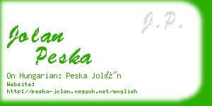 jolan peska business card